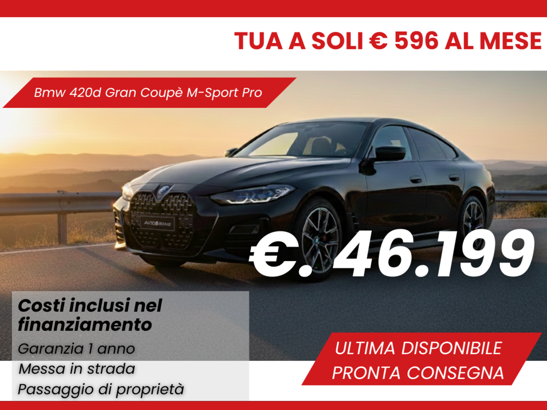 BMW Serie 4 420D Gran Coupe M sport Pro X-Drive - Autoviemme